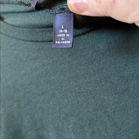 FINAL MARKDOWN Lands' End Forest Green Long Sleeve Dress large - Picture 3 of 4